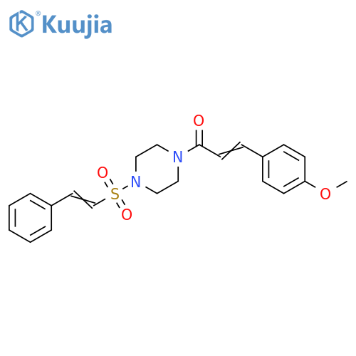 2-Propen-1-one, 3-(4-methoxyphenyl)-1-[4-[(2-phenylethenyl)sulfonyl]-1-piperazinyl]- structure