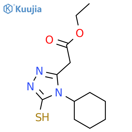 Ethyl 2-(4-Cyclohexyl-5-sulfanyl-4H-1,2,4-triazol-3-yl)acetate structure