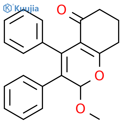 5H-1-BENZOPYRAN-5-ONE, 2,6,7,8-TETRAHYDRO-2-METHOXY-3,4-DIPHENYL- structure