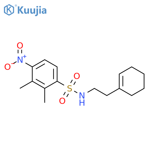 N-2-(cyclohex-1-en-1-yl)ethyl-2,3-dimethyl-4-nitrobenzene-1-sulfonamide structure