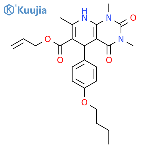 prop-2-en-1-yl 5-(4-butoxyphenyl)-1,3,7-trimethyl-2,4-dioxo-1H,2H,3H,4H,5H,8H-pyrido2,3-dpyrimidine-6-carboxylate structure