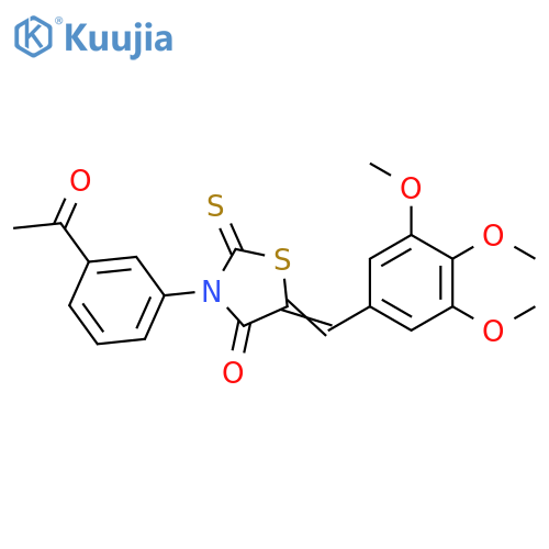 (5Z)-3-(3-acetylphenyl)-2-sulfanylidene-5-(3,4,5-trimethoxyphenyl)methylidene-1,3-thiazolidin-4-one structure