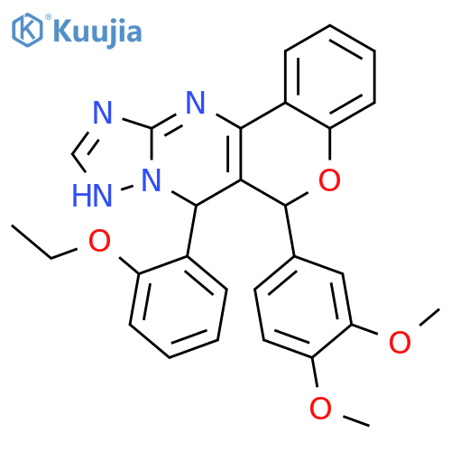 9-(3,4-dimethoxyphenyl)-11-(2-ethoxyphenyl)-8-oxa-12,13,15,17-tetraazatetracyclo8.7.0.0^{2,7}.0^{12,16}heptadeca-1(10),2(7),3,5,13,15-hexaene structure