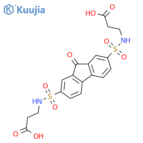 3-{7-(2-carboxyethyl)sulfamoyl-9-oxo-9H-fluorene-2-sulfonamido}propanoic acid structure