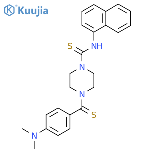 4-4-(dimethylamino)benzenecarbothioyl-N-(naphthalen-1-yl)piperazine-1-carbothioamide structure