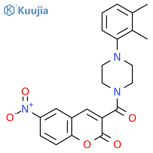 3-4-(2,3-dimethylphenyl)piperazine-1-carbonyl-6-nitro-2H-chromen-2-one structure