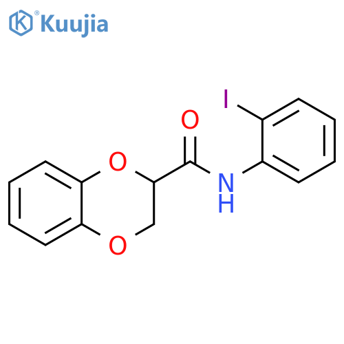 N-(2-iodophenyl)-2,3-dihydro-1,4-benzodioxine-2-carboxamide structure
