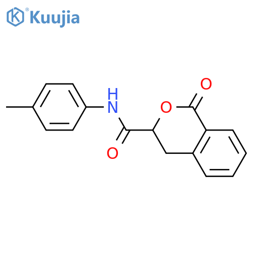 N-(4-methylphenyl)-1-oxo-3,4-dihydro-1H-2-benzopyran-3-carboxamide structure