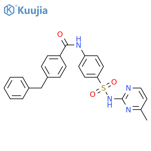 4-benzyl-N-{4-(4-methylpyrimidin-2-yl)sulfamoylphenyl}benzamide structure