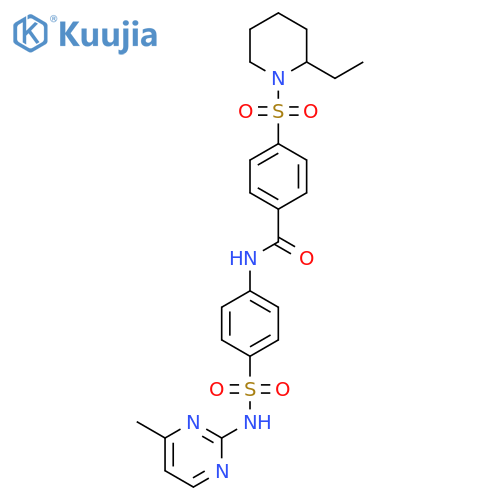 4-(2-ethylpiperidin-1-yl)sulfonyl-N-{4-(4-methylpyrimidin-2-yl)sulfamoylphenyl}benzamide structure