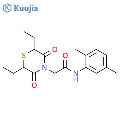 2-(2,6-diethyl-3,5-dioxothiomorpholin-4-yl)-N-(2,5-dimethylphenyl)acetamide structure