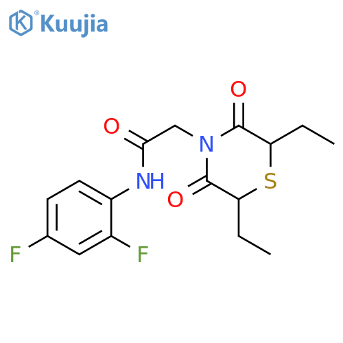 2-(2,6-diethyl-3,5-dioxothiomorpholin-4-yl)-N-(2,4-difluorophenyl)acetamide structure