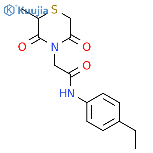 N-(4-ethylphenyl)-2-(2-methyl-3,5-dioxothiomorpholin-4-yl)acetamide structure