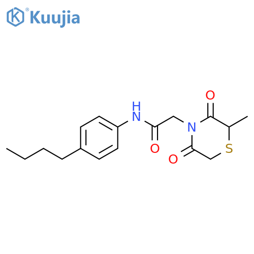 N-(4-butylphenyl)-2-(2-methyl-3,5-dioxothiomorpholin-4-yl)acetamide structure