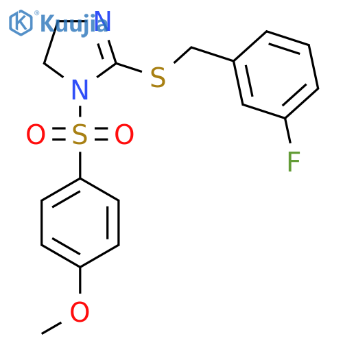 2-{(3-fluorophenyl)methylsulfanyl}-1-(4-methoxybenzenesulfonyl)-4,5-dihydro-1H-imidazole structure