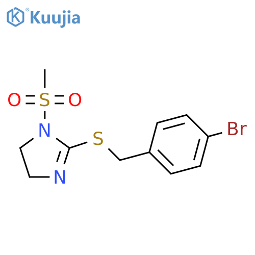 2-{(4-bromophenyl)methylsulfanyl}-1-methanesulfonyl-4,5-dihydro-1H-imidazole structure