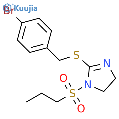 2-{(4-bromophenyl)methylsulfanyl}-1-(propane-1-sulfonyl)-4,5-dihydro-1H-imidazole structure