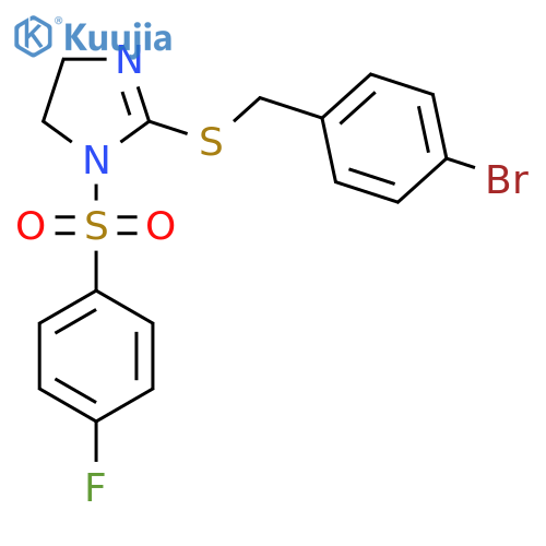 2-{(4-bromophenyl)methylsulfanyl}-1-(4-fluorobenzenesulfonyl)-4,5-dihydro-1H-imidazole structure