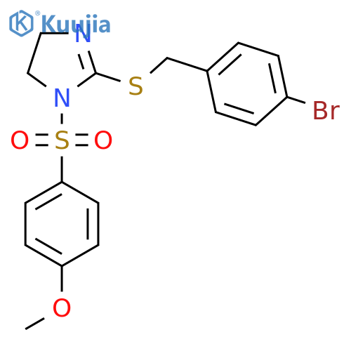 2-{(4-bromophenyl)methylsulfanyl}-1-(4-methoxybenzenesulfonyl)-4,5-dihydro-1H-imidazole structure