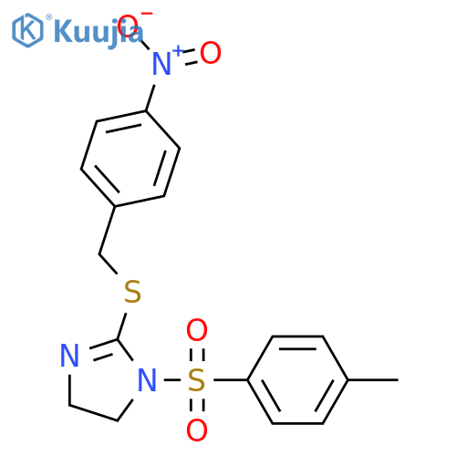 1-(4-methylbenzenesulfonyl)-2-{(4-nitrophenyl)methylsulfanyl}-4,5-dihydro-1H-imidazole structure