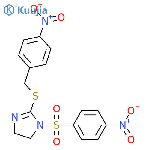 1-(4-nitrobenzenesulfonyl)-2-{(4-nitrophenyl)methylsulfanyl}-4,5-dihydro-1H-imidazole structure