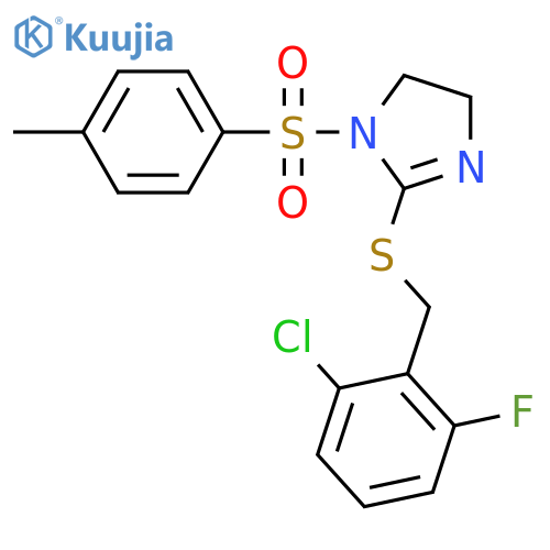 2-{(2-chloro-6-fluorophenyl)methylsulfanyl}-1-(4-methylbenzenesulfonyl)-4,5-dihydro-1H-imidazole structure