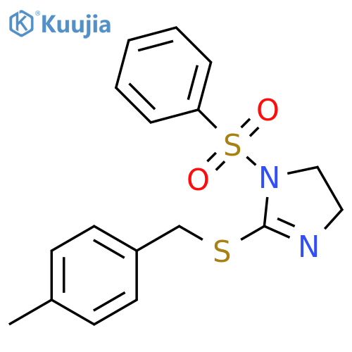 1-(benzenesulfonyl)-2-{(4-methylphenyl)methylsulfanyl}-4,5-dihydro-1H-imidazole structure