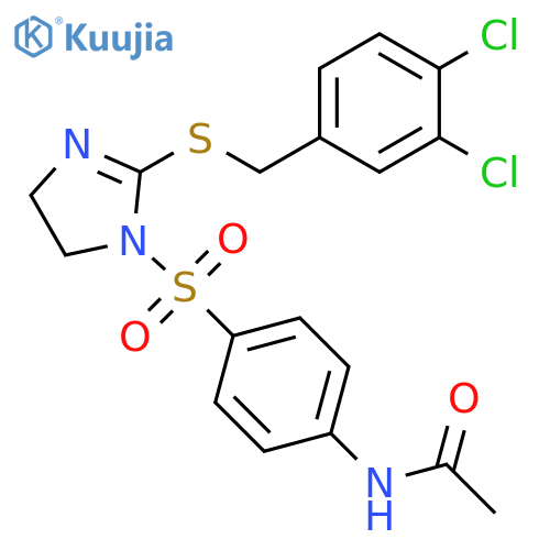 N-{4-(2-{(3,4-dichlorophenyl)methylsulfanyl}-4,5-dihydro-1H-imidazol-1-yl)sulfonylphenyl}acetamide structure
