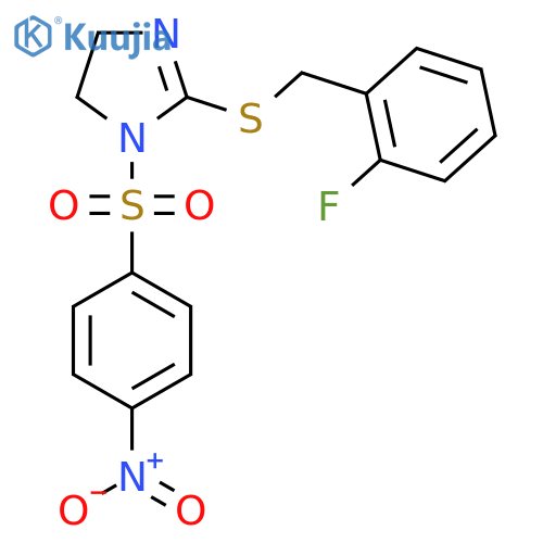 2-{(2-fluorophenyl)methylsulfanyl}-1-(4-nitrobenzenesulfonyl)-4,5-dihydro-1H-imidazole structure