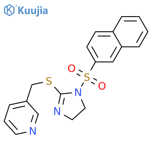 3-({1-(naphthalene-2-sulfonyl)-4,5-dihydro-1H-imidazol-2-ylsulfanyl}methyl)pyridine structure