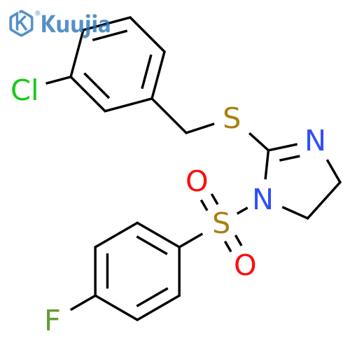 2-{(3-chlorophenyl)methylsulfanyl}-1-(4-fluorobenzenesulfonyl)-4,5-dihydro-1H-imidazole structure