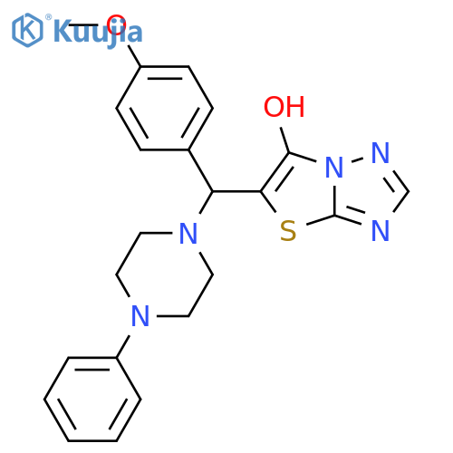 5-(4-methoxyphenyl)(4-phenylpiperazin-1-yl)methyl-1,2,4triazolo3,2-b1,3thiazol-6-ol structure