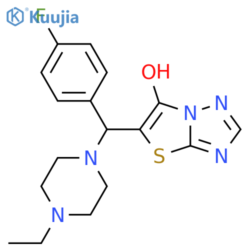5-(4-ethylpiperazin-1-yl)(4-fluorophenyl)methyl-1,2,4triazolo3,2-b1,3thiazol-6-ol structure
