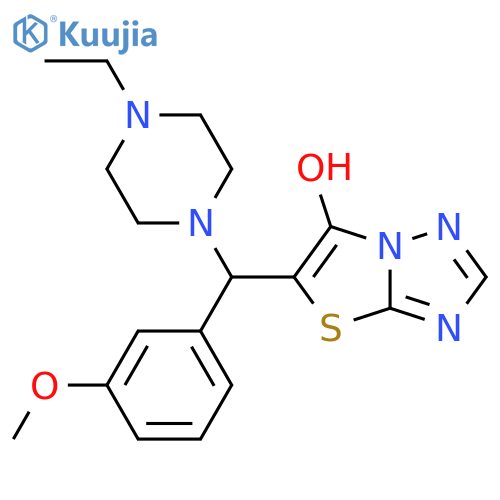 5-(4-ethylpiperazin-1-yl)(3-methoxyphenyl)methyl-1,2,4triazolo3,2-b1,3thiazol-6-ol structure