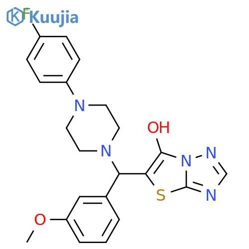 5-{4-(4-fluorophenyl)piperazin-1-yl(3-methoxyphenyl)methyl}-1,2,4triazolo3,2-b1,3thiazol-6-ol structure