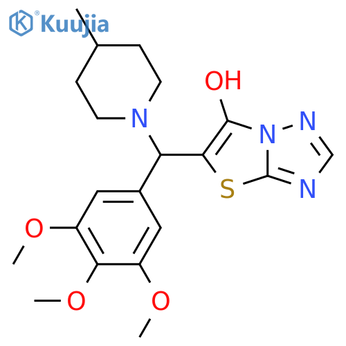 5-(4-methylpiperidin-1-yl)(3,4,5-trimethoxyphenyl)methyl-1,2,4triazolo3,2-b1,3thiazol-6-ol structure