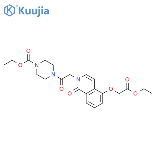 ethyl 4-{2-5-(2-ethoxy-2-oxoethoxy)-1-oxo-1,2-dihydroisoquinolin-2-ylacetyl}piperazine-1-carboxylate structure