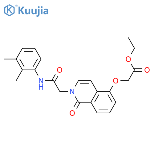 ethyl 2-(2-{(2,3-dimethylphenyl)carbamoylmethyl}-1-oxo-1,2-dihydroisoquinolin-5-yl)oxyacetate structure