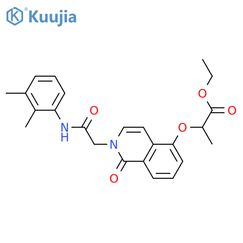 ethyl 2-(2-{(2,3-dimethylphenyl)carbamoylmethyl}-1-oxo-1,2-dihydroisoquinolin-5-yl)oxypropanoate structure