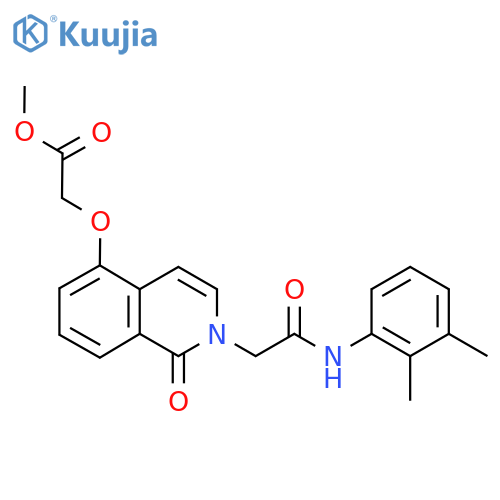 methyl 2-(2-{(2,3-dimethylphenyl)carbamoylmethyl}-1-oxo-1,2-dihydroisoquinolin-5-yl)oxyacetate structure