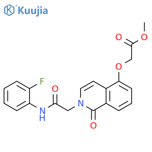 methyl 2-(2-{(2-fluorophenyl)carbamoylmethyl}-1-oxo-1,2-dihydroisoquinolin-5-yl)oxyacetate structure