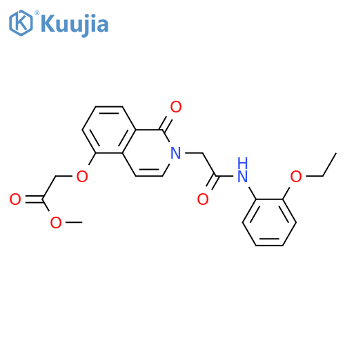 methyl 2-(2-{(2-ethoxyphenyl)carbamoylmethyl}-1-oxo-1,2-dihydroisoquinolin-5-yl)oxyacetate structure