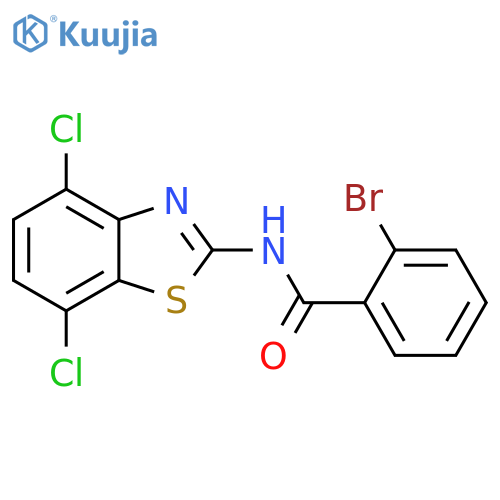 2-bromo-N-(4,7-dichloro-1,3-benzothiazol-2-yl)benzamide structure
