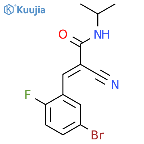 3-(5-bromo-2-fluorophenyl)-2-cyano-N-(propan-2-yl)prop-2-enamide structure