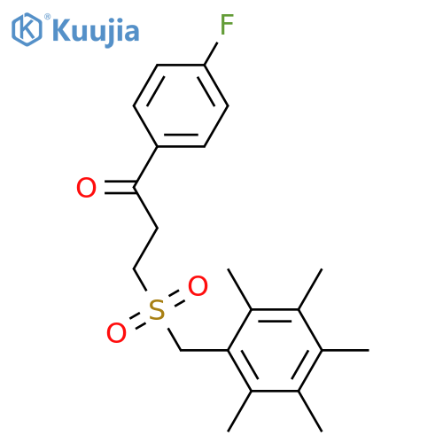 1-(4-FLUOROPHENYL)-3-[(2,3,4,5,6-PENTAMETHYLBENZYL)SULFONYL]-1-PROPANONE structure