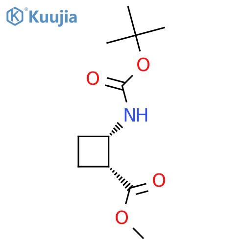 methyl (1R,2S)-2-(tert-butoxycarbonylamino)cyclobutanecarboxylate structure