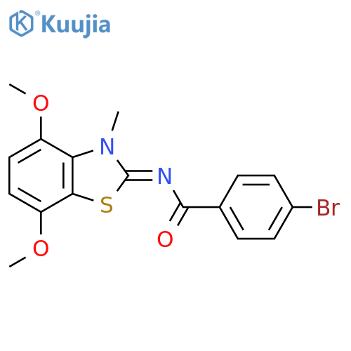 4-bromo-N-(2Z)-4,7-dimethoxy-3-methyl-2,3-dihydro-1,3-benzothiazol-2-ylidenebenzamide structure