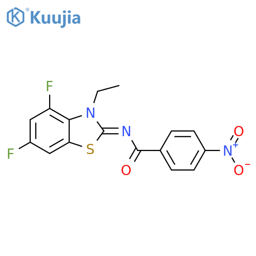 N-(2Z)-3-ethyl-4,6-difluoro-2,3-dihydro-1,3-benzothiazol-2-ylidene-4-nitrobenzamide structure