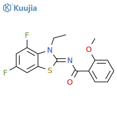 N-(2Z)-3-ethyl-4,6-difluoro-2,3-dihydro-1,3-benzothiazol-2-ylidene-2-methoxybenzamide structure