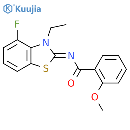 N-(2Z)-3-ethyl-4-fluoro-2,3-dihydro-1,3-benzothiazol-2-ylidene-2-methoxybenzamide structure